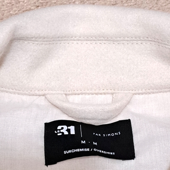 Simons | Le 31 Mens Shirt Jacket Size Medium Overshirt Cream Buton Front New! - Picture 9 of 14